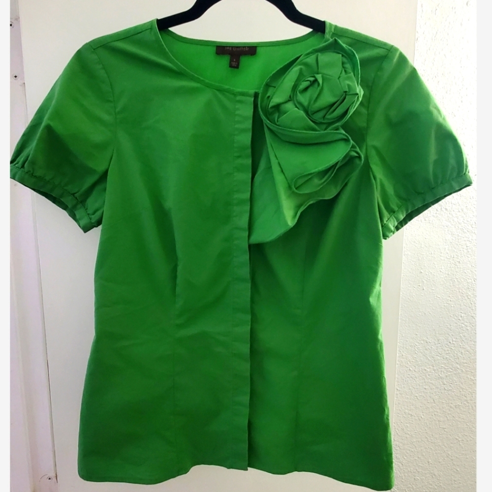 The Limited Short sleeve emerald business casual top